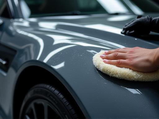 Professionelle Keramikversiegelung auf einem Auto